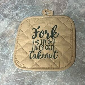 Fork it! Lets get Takeout Tan Pot Holder